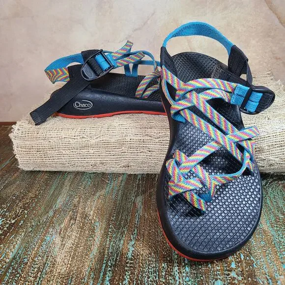 Colorful Womens Chaco Fiesta ZX2 Yampa Vibram Hiking Sandals Size 7 - Picture 2 of 5